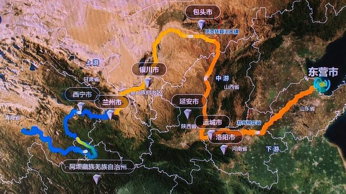 △黃河發(fā)源于青藏高原，呈“幾”字形流經(jīng)青海、四川、甘肅、寧夏、內(nèi)蒙古、山西、陜西、河南、山東9省區(qū)，全長5464公里。(資料圖)