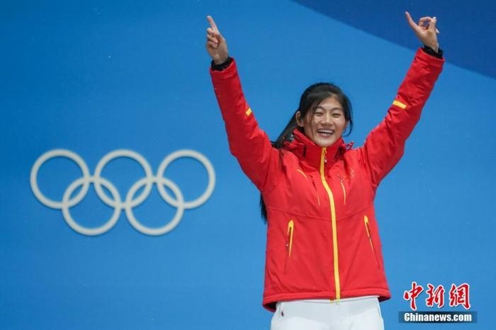 劉佳宇在平昌獲得銀牌。<a target='_blank' href='/'>中新社</a>記者 崔楠 攝