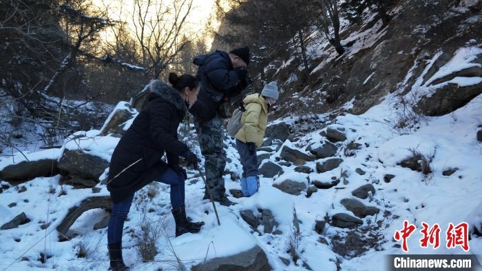圖為工作人員發(fā)現(xiàn)疑似放歸雪豹的痕跡(資料圖)?！?nèi)蒙古賀蘭山國(guó)家級(jí)自然保護(hù)區(qū)供圖