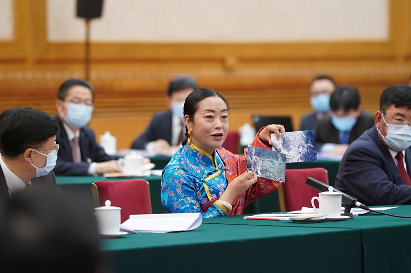 2021年3月7日，習(xí)近平總書記在參加十三屆全國人大四次會議青海代表團(tuán)審議時，全國人大代表孔慶菊在會上展示了兩張照片，上面分別是祁連山地區(qū)多年不見蹤跡的雪豹和荒漠貓。