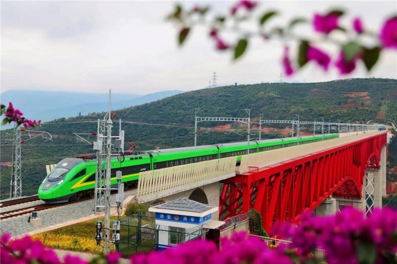 中老鐵路。昆明鐵路局供圖