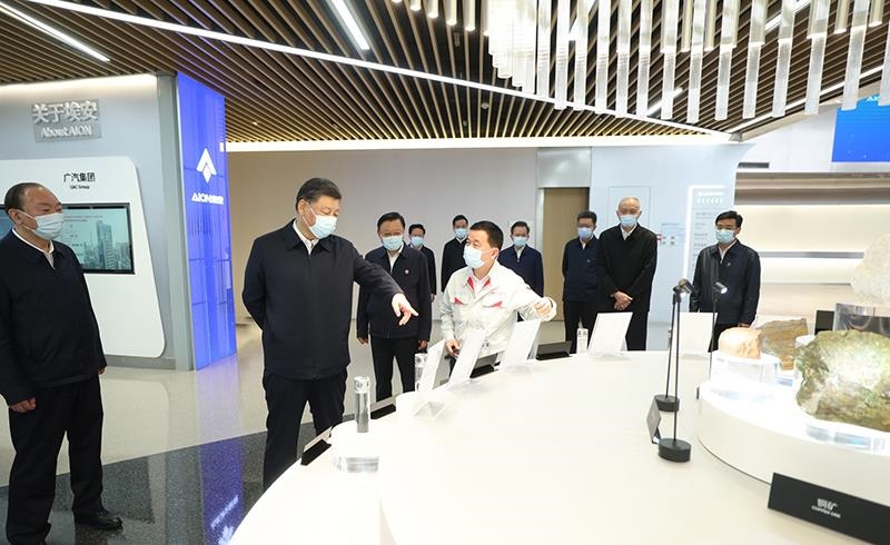 2023年4月12日，習(xí)近平總書記在廣東廣汽埃安新能源汽車股份有限公司考察。