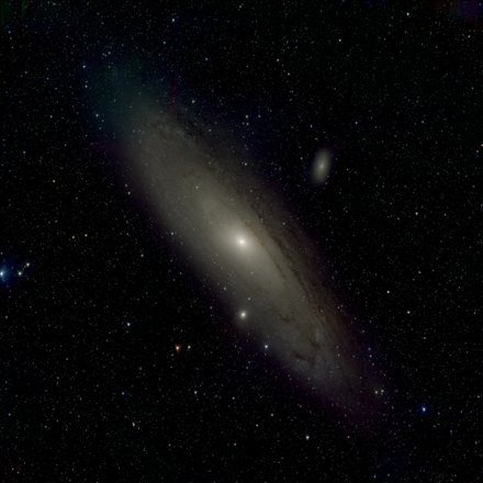 墨子巡天望遠鏡首光獲取的仙女座星系圖片。（中國科學技術大學供圖）
