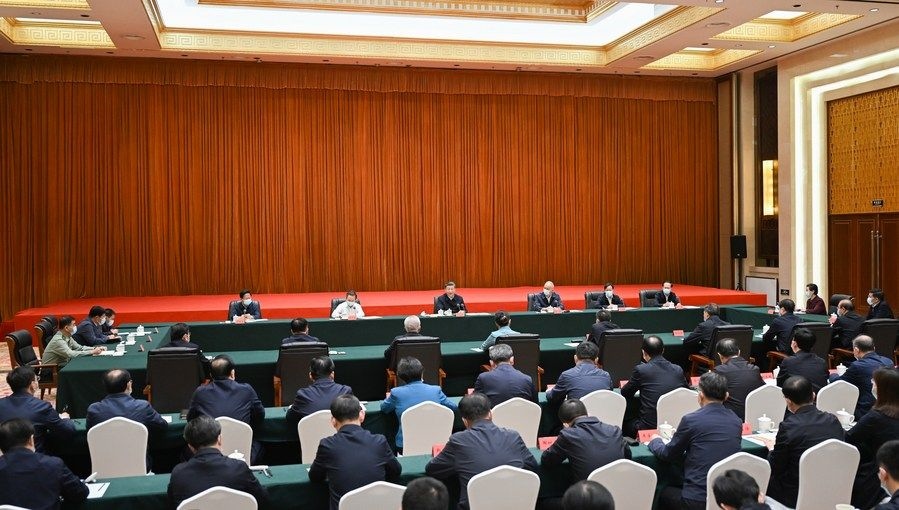  2023年6月8日上午，習(xí)近平在呼和浩特聽取內(nèi)蒙古自治區(qū)黨委和政府工作匯報(bào)并發(fā)表重要講話。