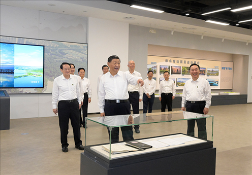 △9月20日，習(xí)近平總書記在浙江紹興市浙東運(yùn)河文化園考察。