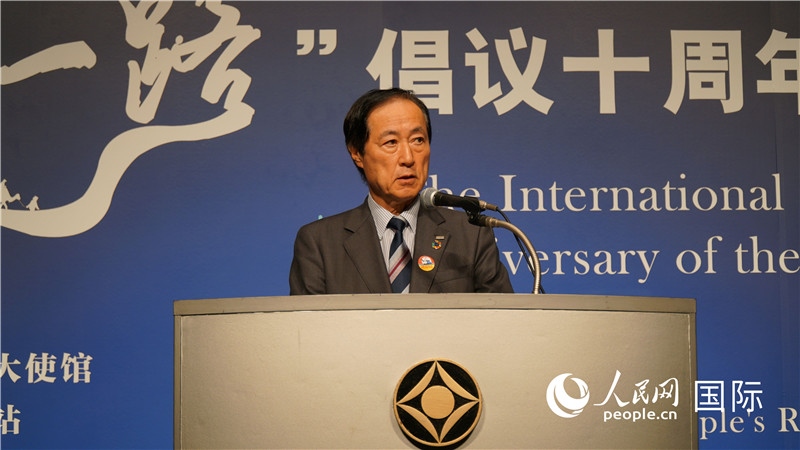 日本經(jīng)團(tuán)聯(lián)副會長佐藤康博發(fā)言。人民網(wǎng) 蔣曉辰攝