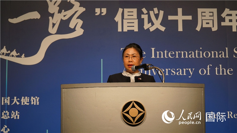 老撾駐日大使安拉萬發(fā)言。人民網(wǎng) 蔣曉辰攝