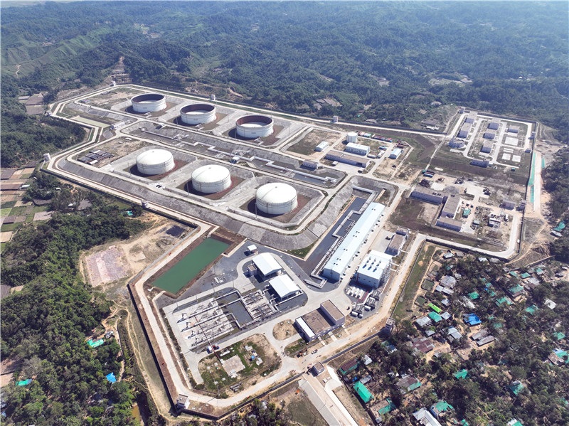 孟加拉國首個海陸一體化超大型石油儲運工程——單點系泊及雙線管道工程。中石油管道局供圖。