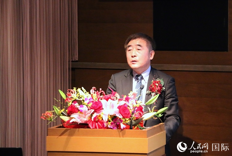 科盟會(huì)長(zhǎng)楊克儉發(fā)表致辭。人民網(wǎng) 許可攝