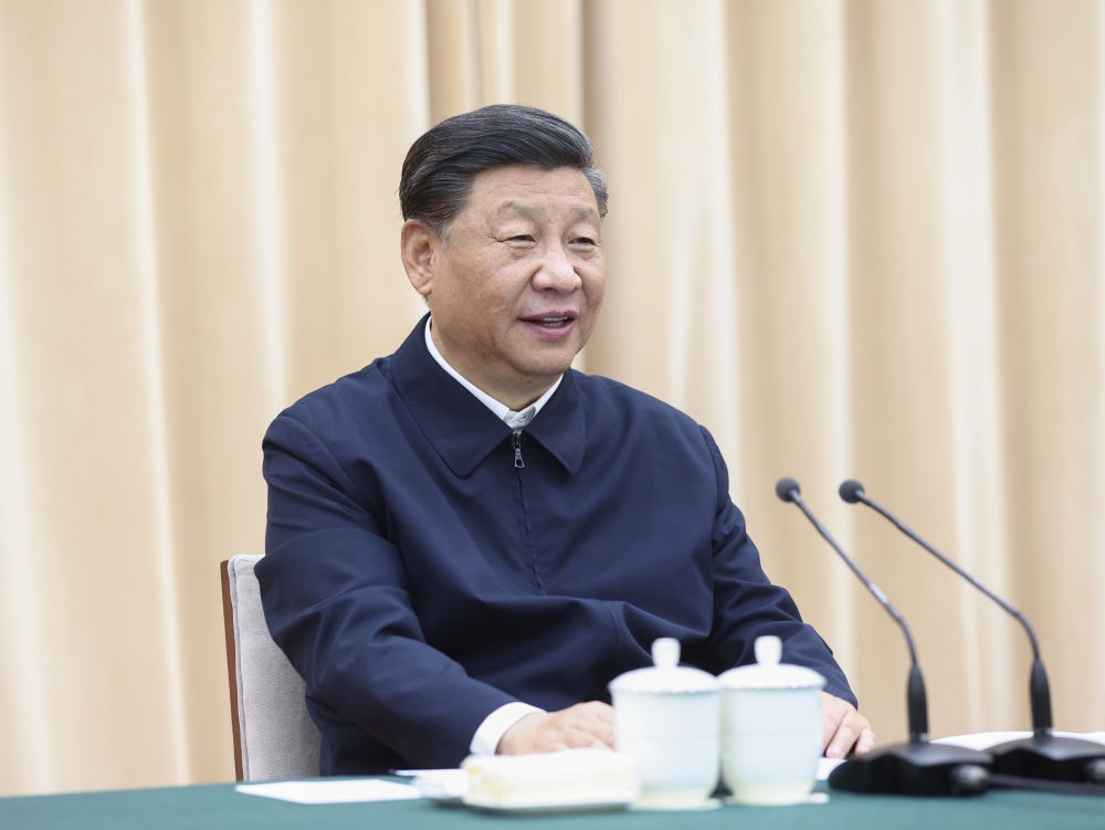 2021年5月14日上午，中共中央總書記、國家主席、中央軍委主席習(xí)近平在河南省南陽市主持召開推進南水北調(diào)后續(xù)工程高質(zhì)量發(fā)展座談會并發(fā)表重要講話。新華社記者 鞠鵬 攝