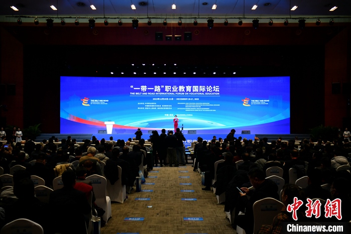 圖為 “一帶一路”職業(yè)教育國(guó)際論壇現(xiàn)場(chǎng)。 中新社記者 韓冰 攝