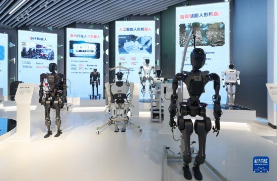 這是2023年11月29日在上海科技創(chuàng)新成果展上拍攝的機器人展品。 新華社記者 方喆 攝