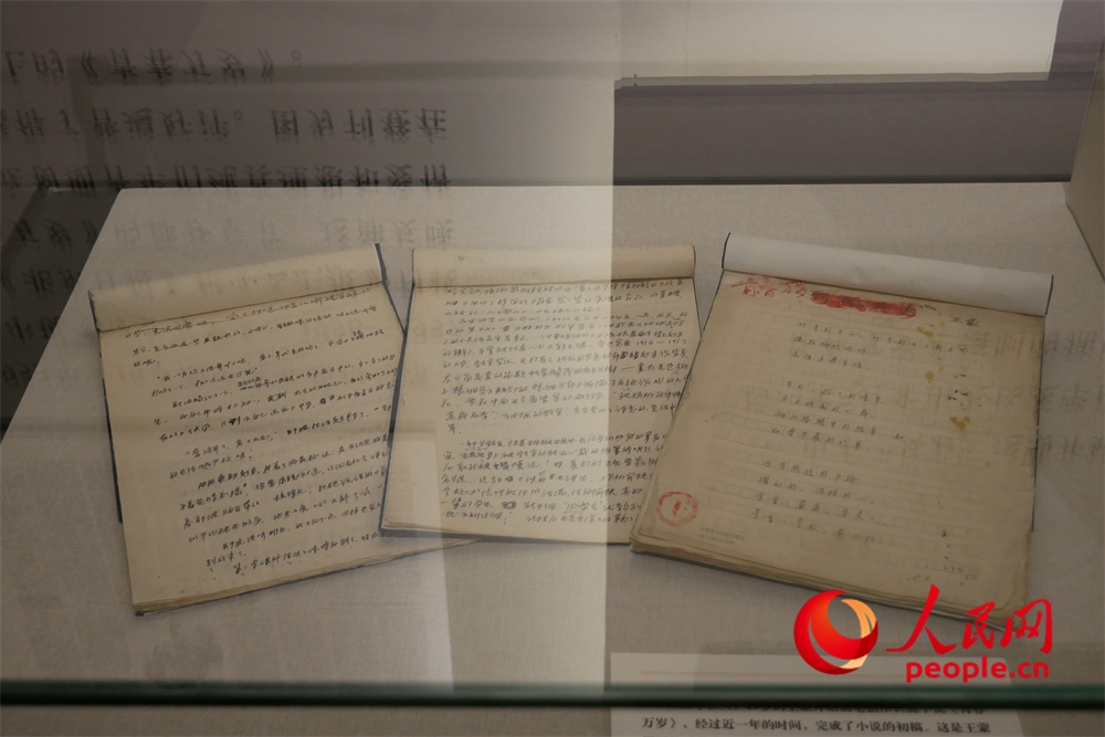 《青春萬(wàn)歲》手稿。人民網(wǎng)記者 韋衍行攝