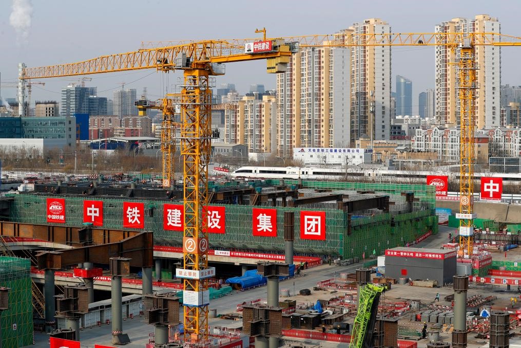 2月2日，北京城市副中心站綜合交通樞紐工程建設(shè)現(xiàn)場。新華社記者 李木子 攝