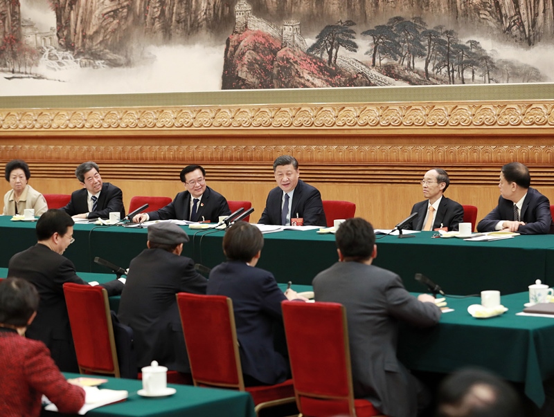 2019年3月8日，習(xí)近平總書記參加十三屆全國人大二次會(huì)議河南代表團(tuán)的審議。