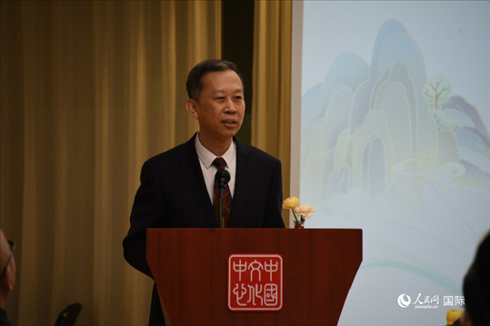 中國駐瑞典大使崔愛民致辭。人民網(wǎng)記者 殷淼攝