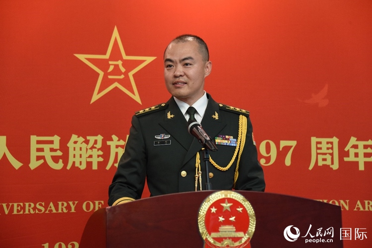 中國駐瑞典大使館副武官李珂致辭。人民網(wǎng)記者 殷淼攝