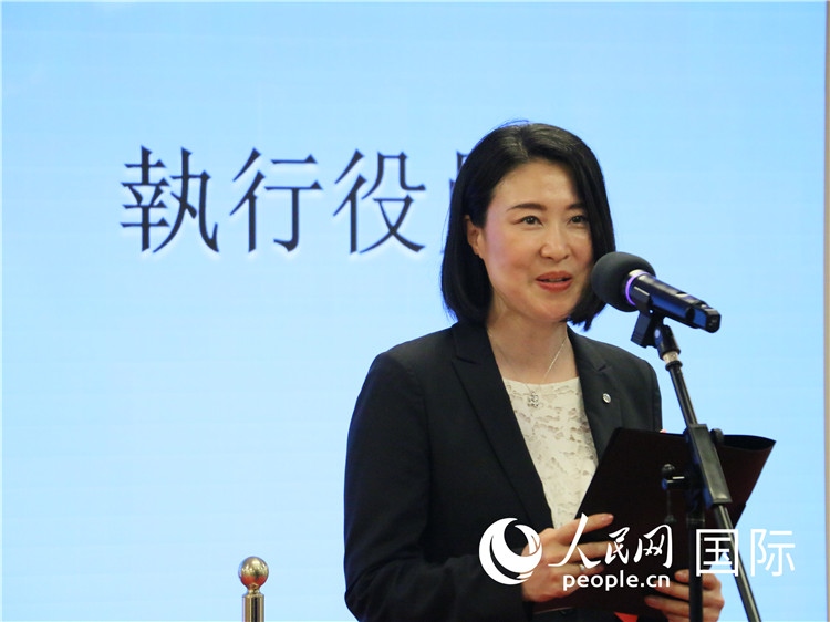 日本航空株式會(huì)社執(zhí)行役員西原口香織致辭。人民網(wǎng) 許可攝