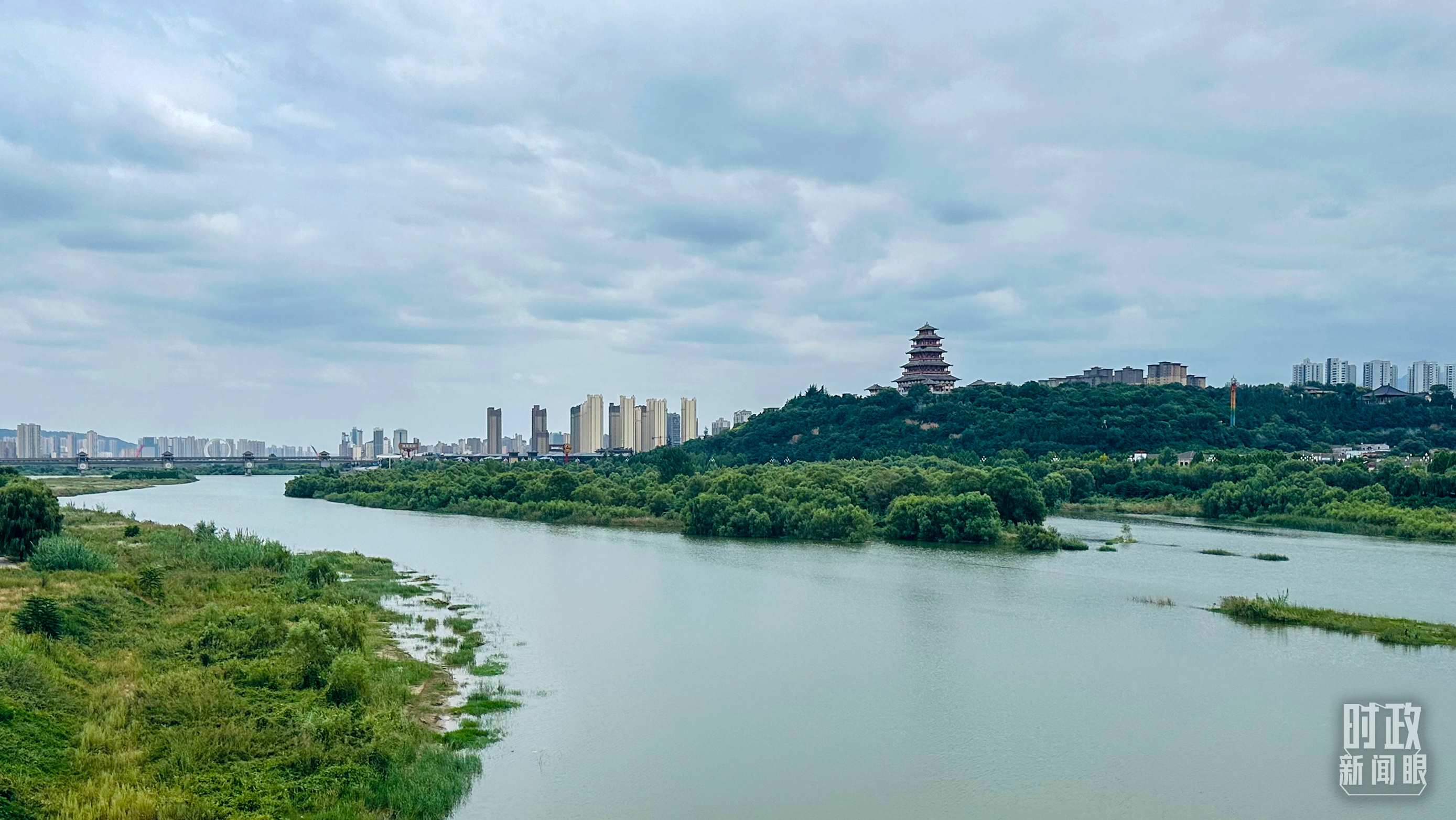 △ 渭河。（總臺(tái)央視記者范一鳴拍攝）
