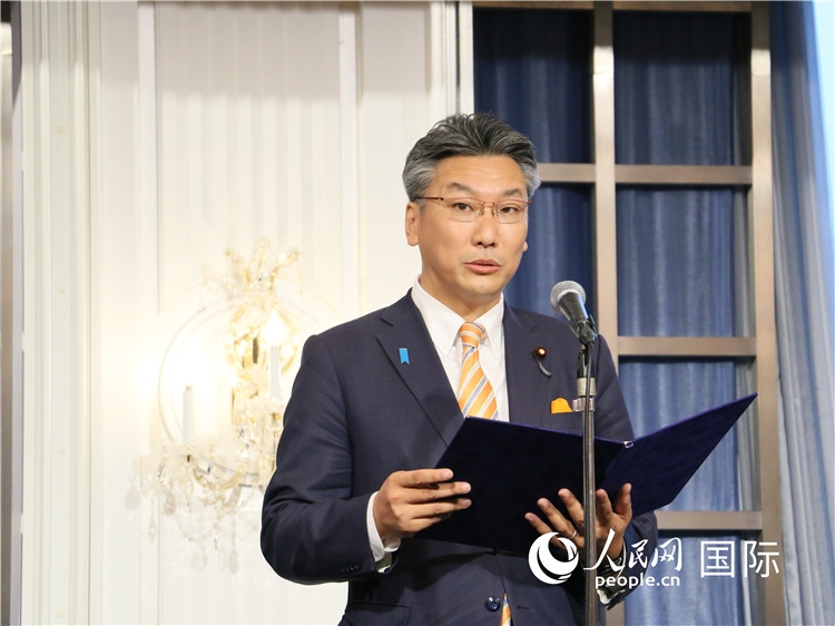 日本國貿促會長代理橋本岳致辭。人民網(wǎng) 許可攝