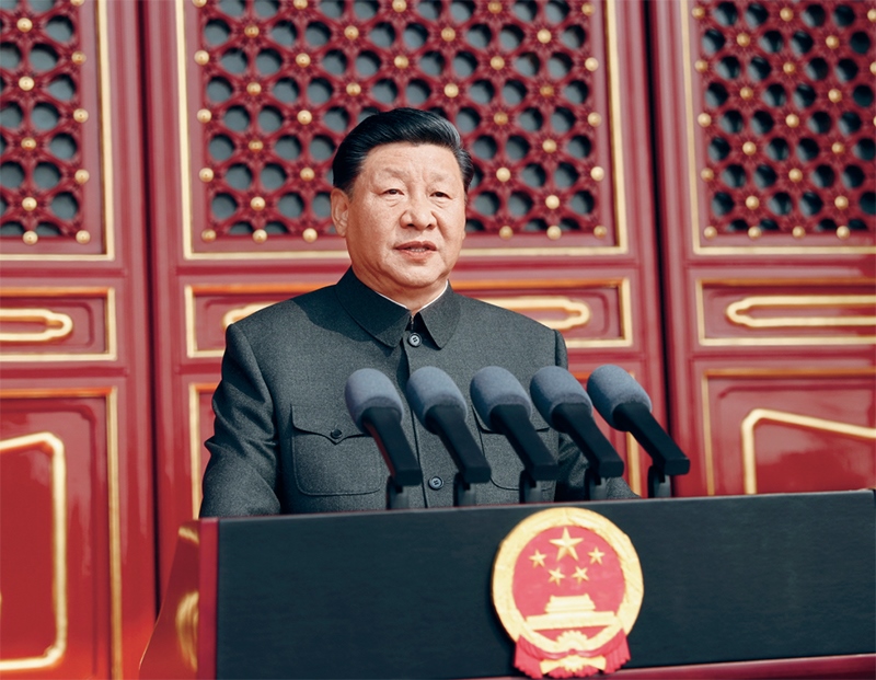 2019年10月1日，慶祝中華人民共和國成立70周年大會在北京天安門廣場隆重舉行。中共中央總書記、國家主席、中央軍委主席習近平發(fā)表重要講話。 新華社記者 鞠鵬/攝