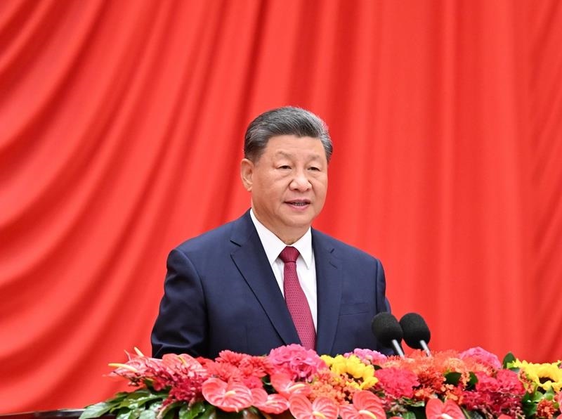△2024年9月30日，慶祝中華人民共和國成立75周年招待會在北京人民大會堂隆重舉行。習(xí)近平總書記出席招待會并發(fā)表重要講話。