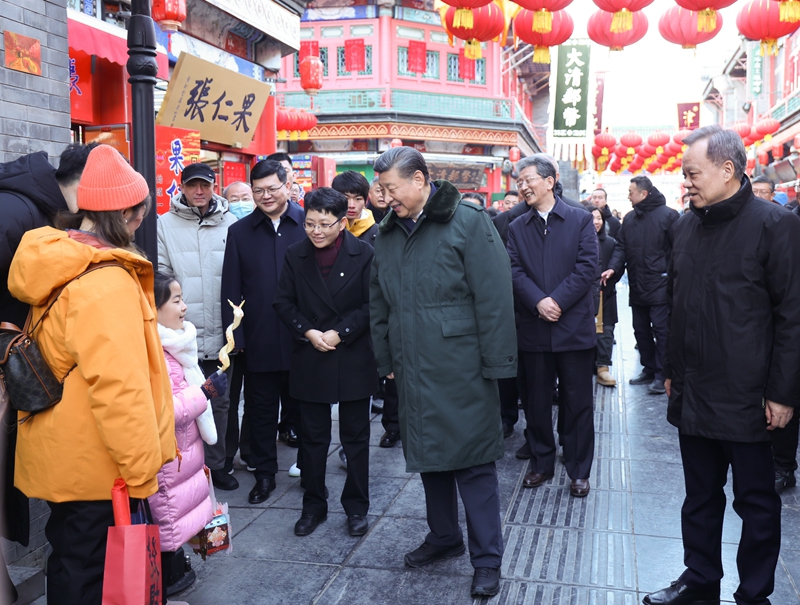 2024年2月1日，習(xí)近平總書記在天津古文化街考察。