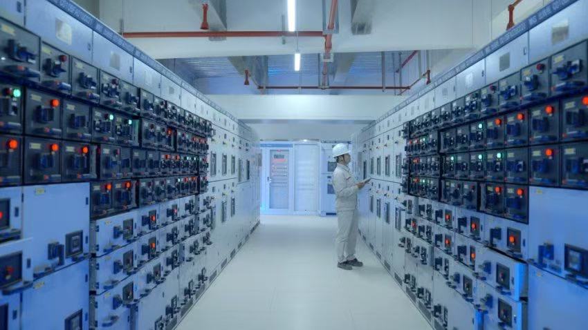 300兆瓦壓氣儲(chǔ)能示范工程低壓配電室。受訪者供圖