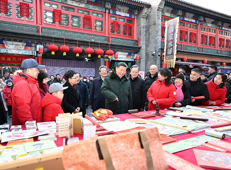 2024年2月1日，習(xí)近平總書記在天津古文化街考察。