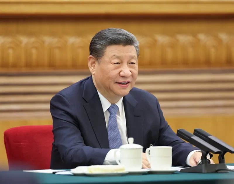 2024年3月5日，習近平參加他所在的十四屆全國人大二次會議江蘇代表團審議。新華社記者 鞠鵬 攝