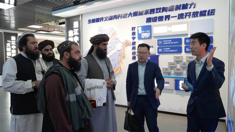 代表團在義新歐班列始發(fā)站參觀。CGTN記者 楊剛攝